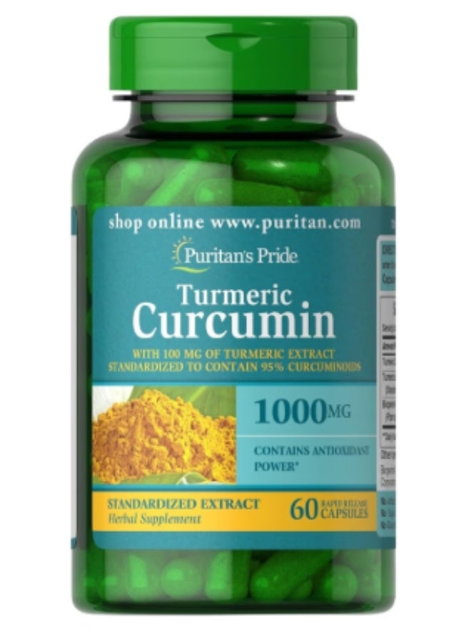 general Puritans Pride Turmeric Curcumin 1000 mg 60 Capsules - Image 1